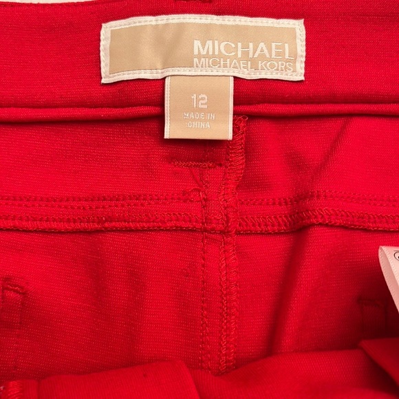 Michael Kors red skinny stretch 5 pocket ponte knit pants - Picture 4 of 11